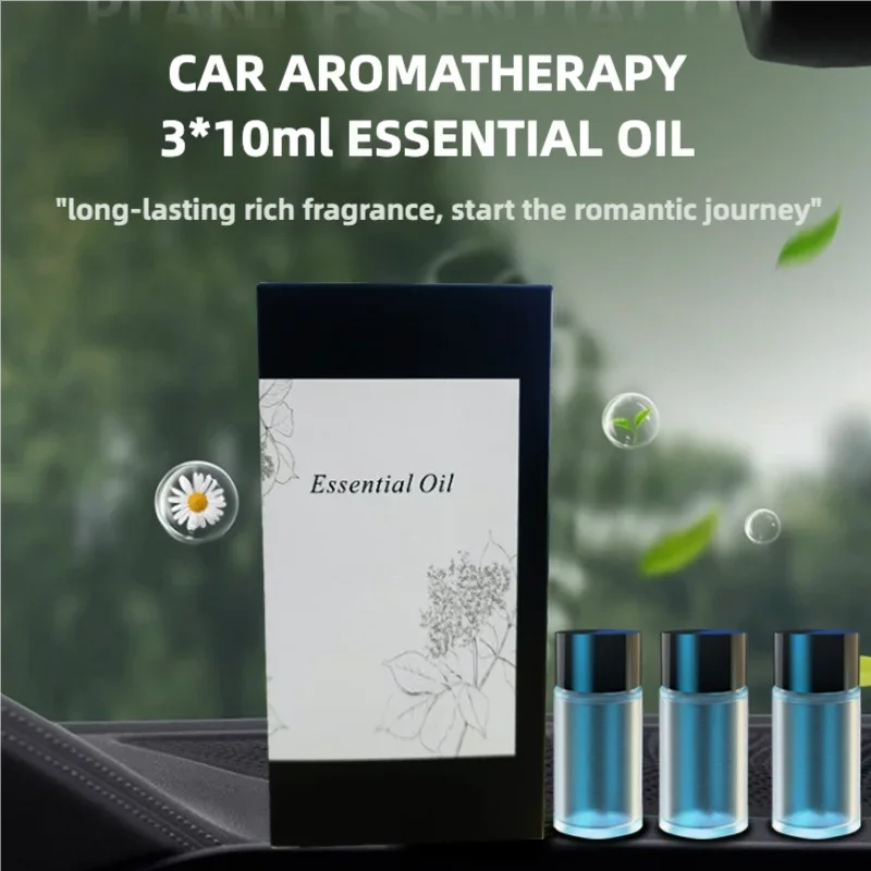 Car Diffuser Oil (3-pack) Long-Lasting Fresh Scent Aromatherapy Kit
