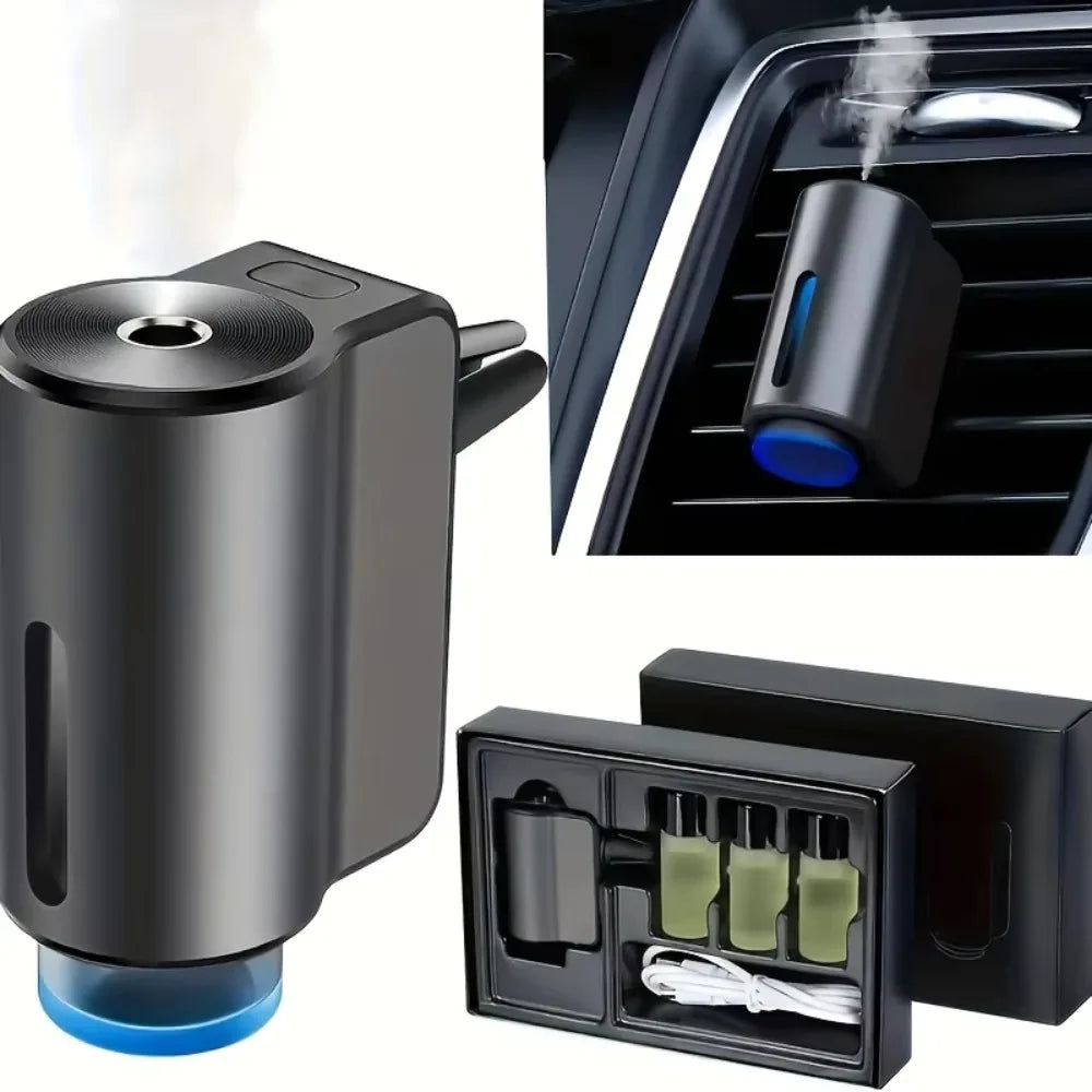 Mini Car Air Purifier and Humidifier - Aromatherapy Fragrance and Ionizer Generator